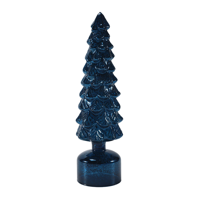 10 x 25 en 10 x 28 cm LED-licht op roterende kerstglasboomset Feestelijke ornamenten