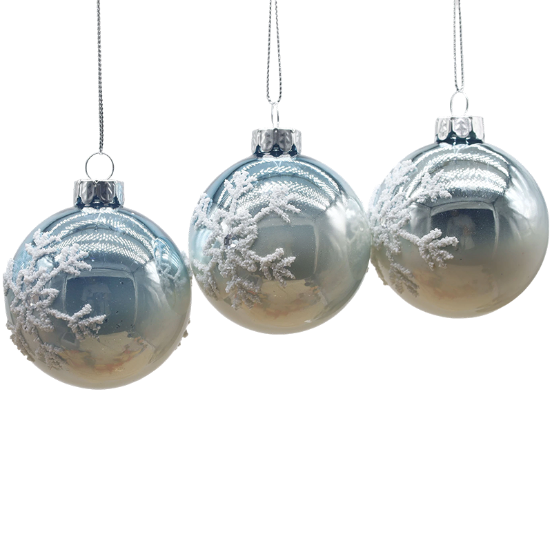 8 x 8 x 8 cm decoratieve glazen kerstbal voor binnen