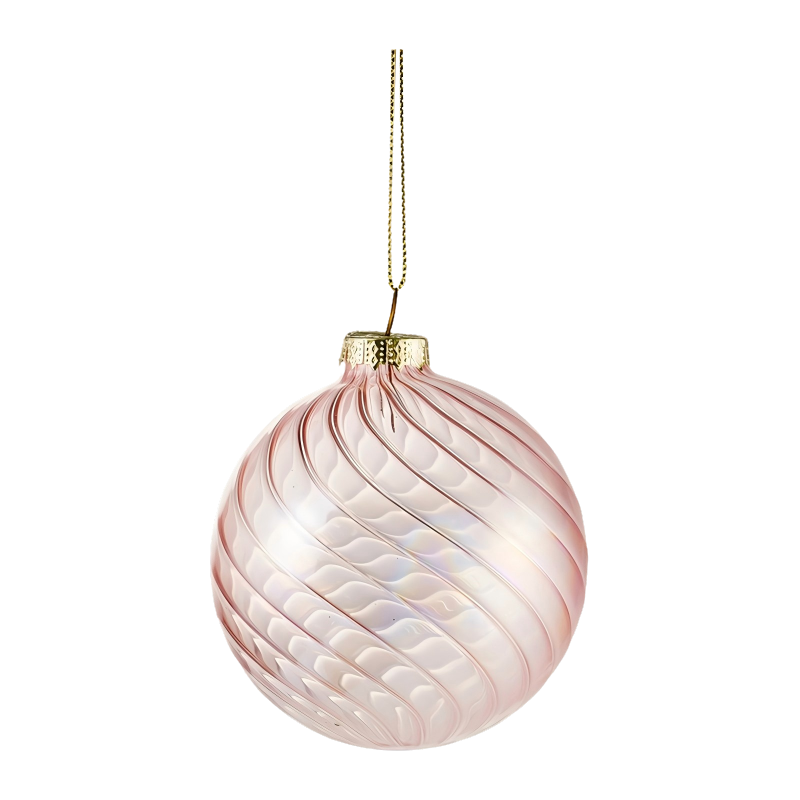 8 cm iriserende Swirl kerstbal van glas