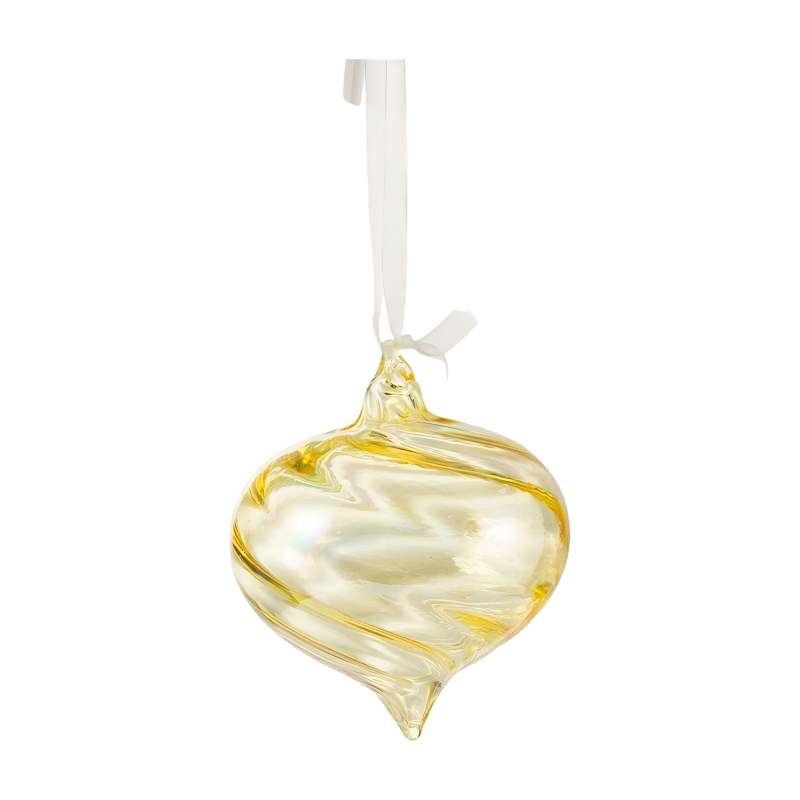 8 cm iriserende Swirl kerstbal van glas