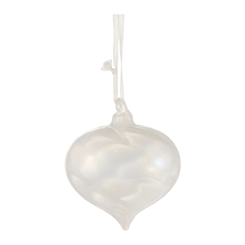 8 cm iriserende Swirl kerstbal van glas