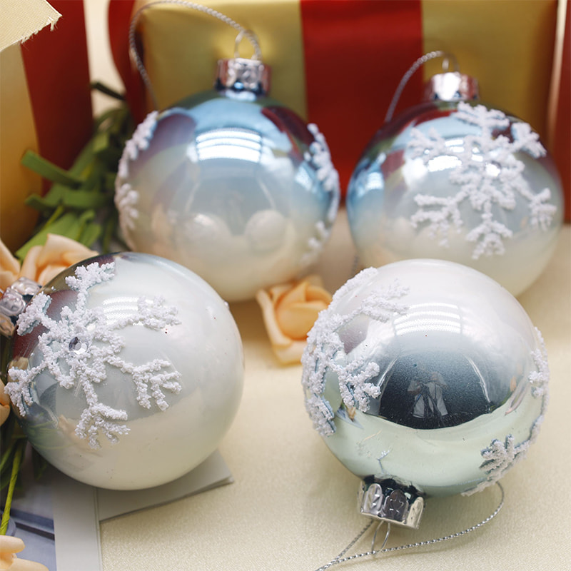 8 x 8 x 8 cm decoratieve glazen kerstbal voor binnen
