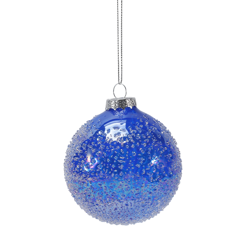 8 cm kristalkralen verfraaid kerstglazen balornament