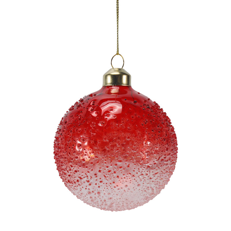 8 cm kristalkralen verfraaid kerstglazen balornament