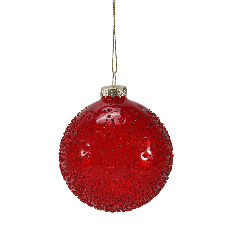 8 cm kristalkralen verfraaid kerstglazen balornament