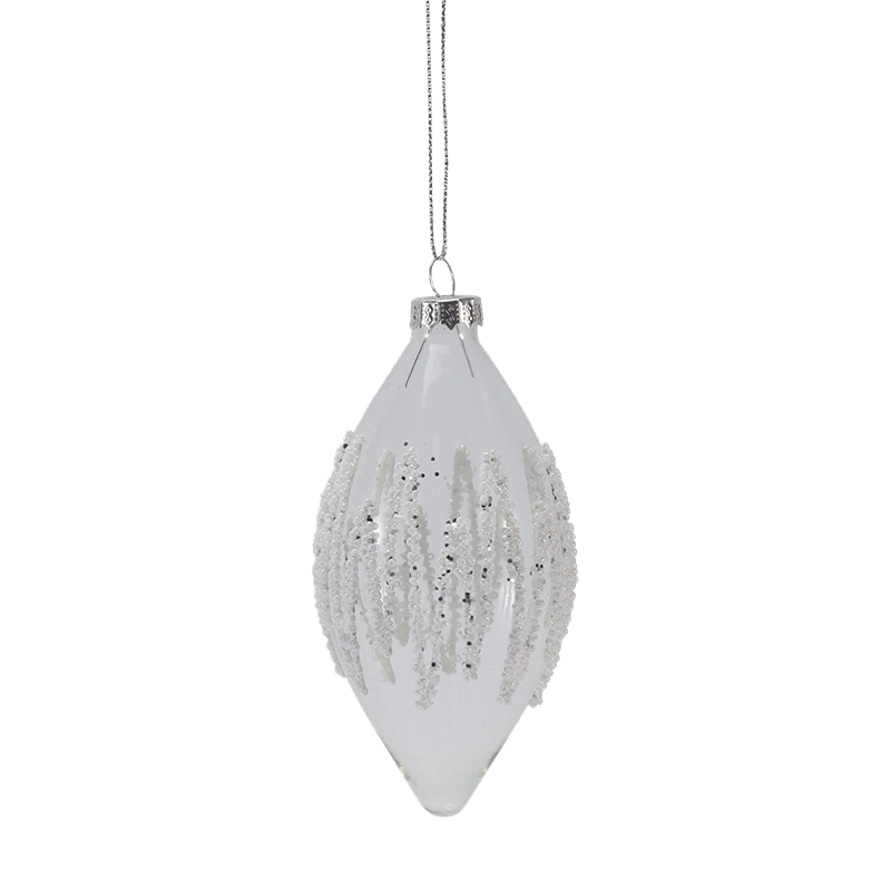8cm ijspegel kralen helder kerst glazen bal ornament (enkel / set van 3)