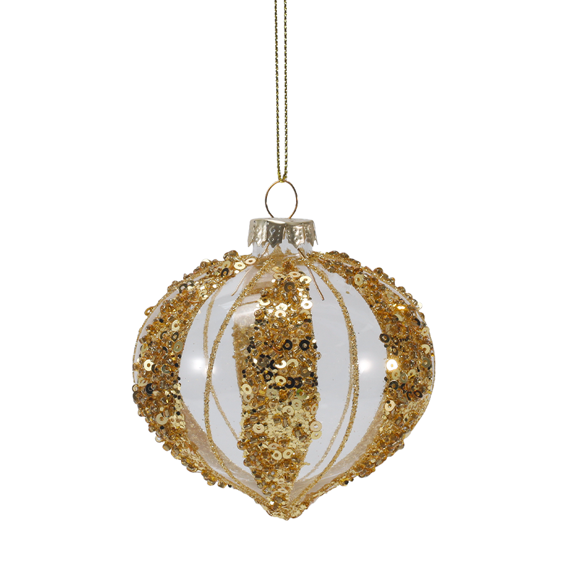 8 cm luxe gouden en zilveren kerstglazen balornament (enkel / set van 4)