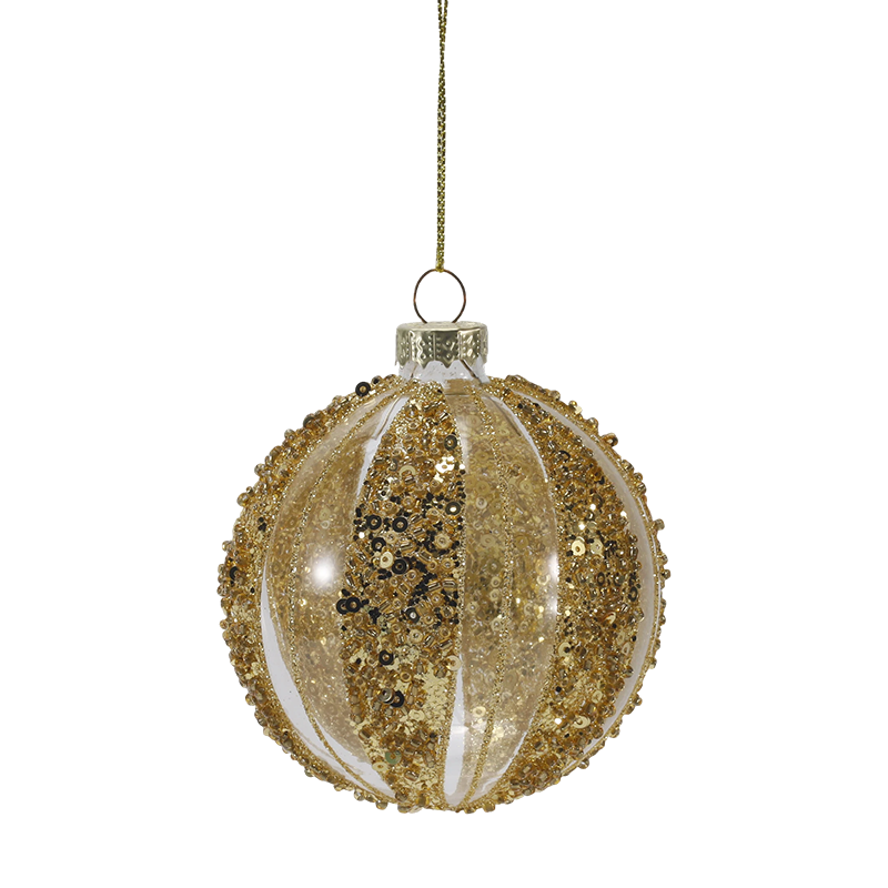 8 cm luxe gouden en zilveren kerstglazen balornament (enkel / set van 4)