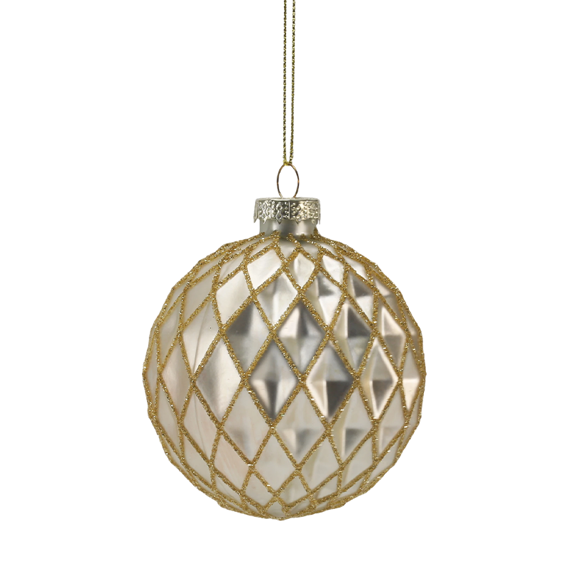 8 cm luxe gouden en zilveren kerstglazen ornament (enkel / set van 3)