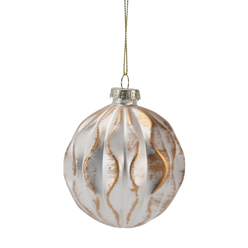 8 cm luxe gouden en zilveren kerstglazen ornament (enkel / set van 3)