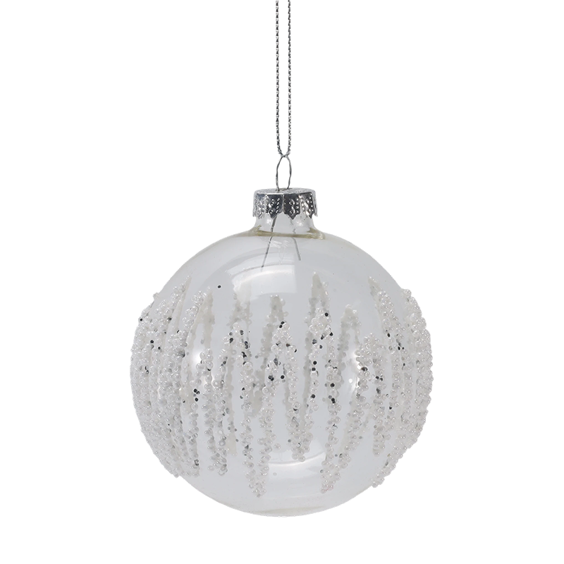 8cm ijspegel kralen helder kerst glazen bal ornament (enkel / set van 3)