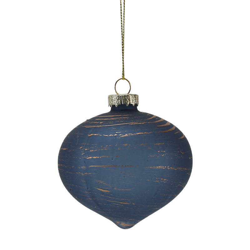 8 cm Morandi Stripe kerstglazen balornament (enkel / set van 3)