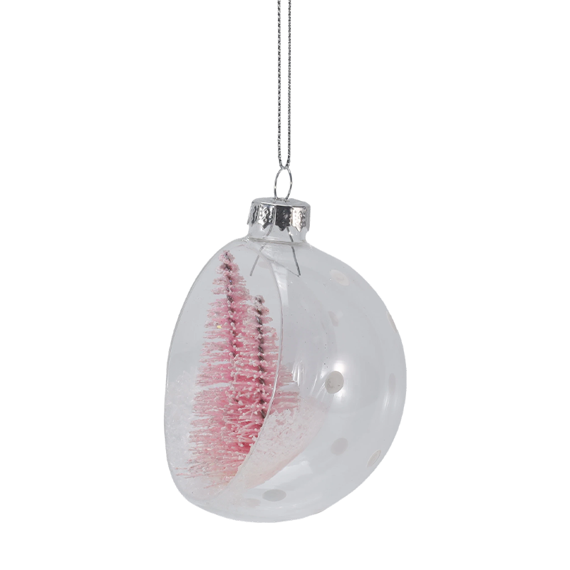 8 cm besneeuwde mini-boom kerst glazen ornament (enkel / set)