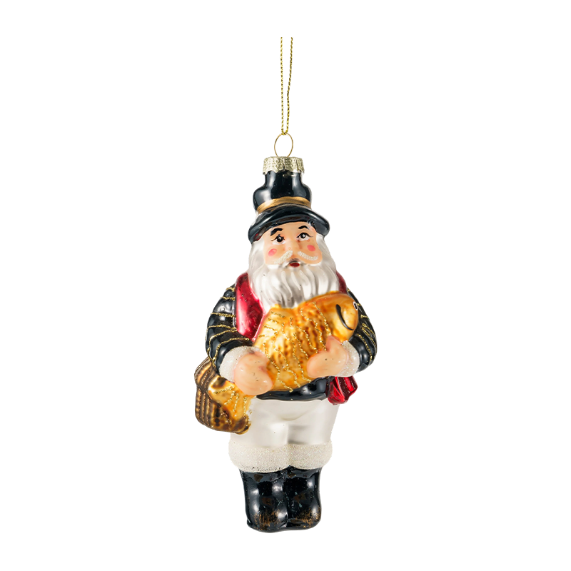 Met de hand geschilderde kerstversieringen van geblazen glas