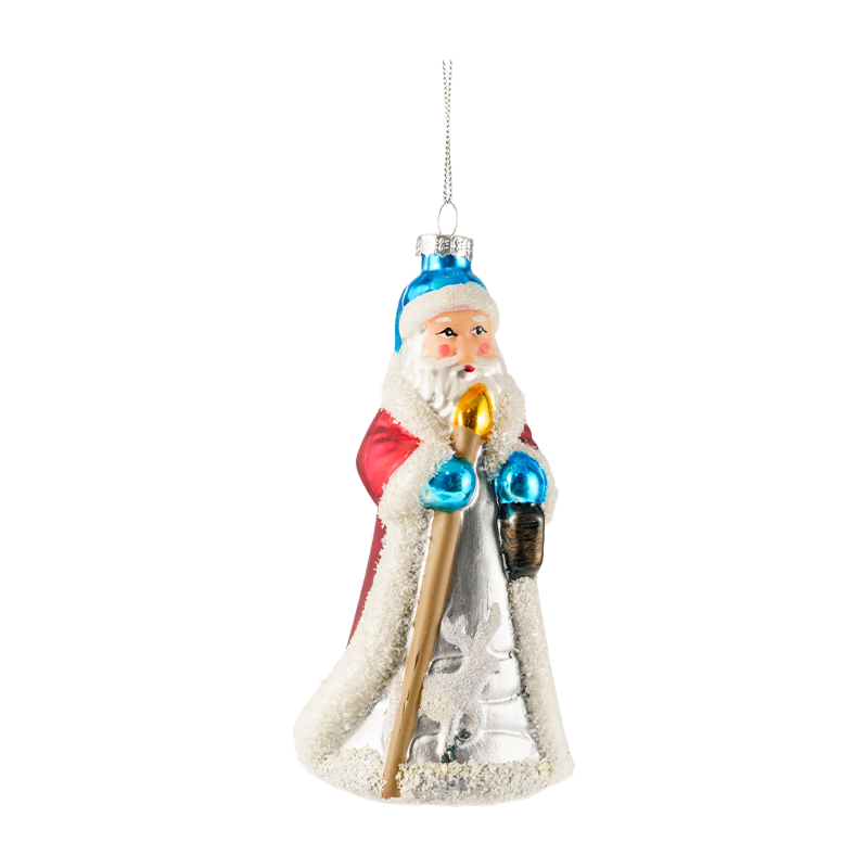 Met de hand geschilderde kerstversieringen van geblazen glas