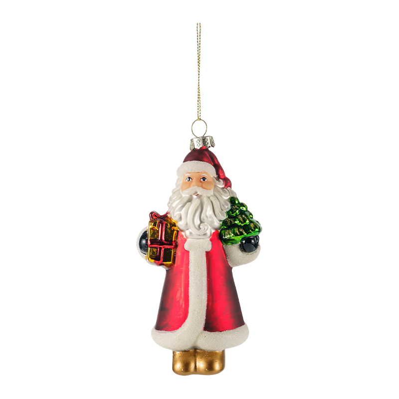 Met de hand geschilderde kerstversieringen van geblazen glas