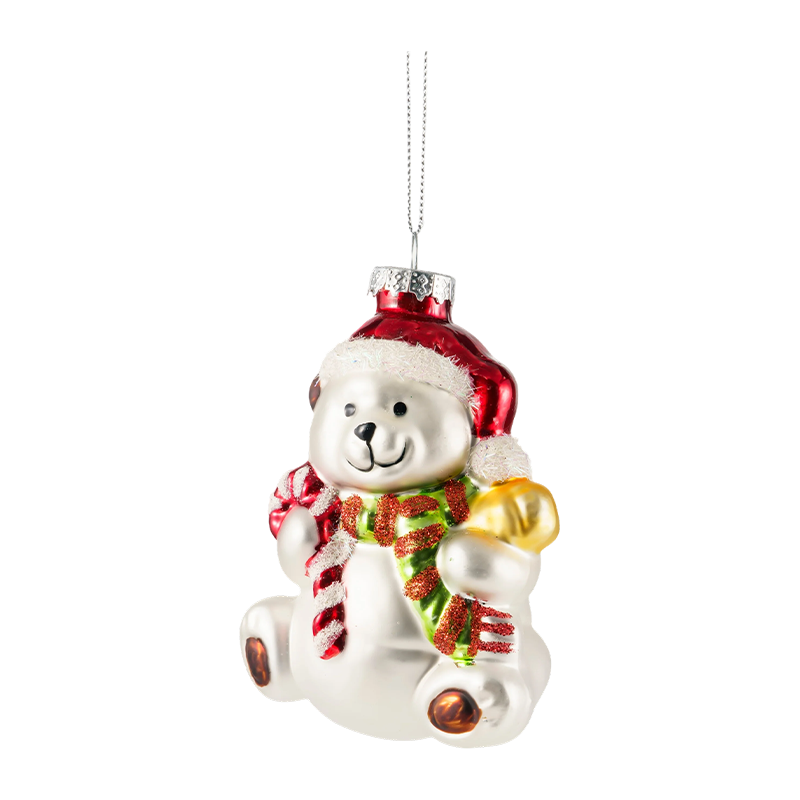 Met de hand geschilderde kerstkarakterornamenten van geblazen glas