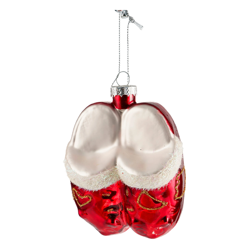 Kerst Glazen Ornament Rood Goud Vogelvorm