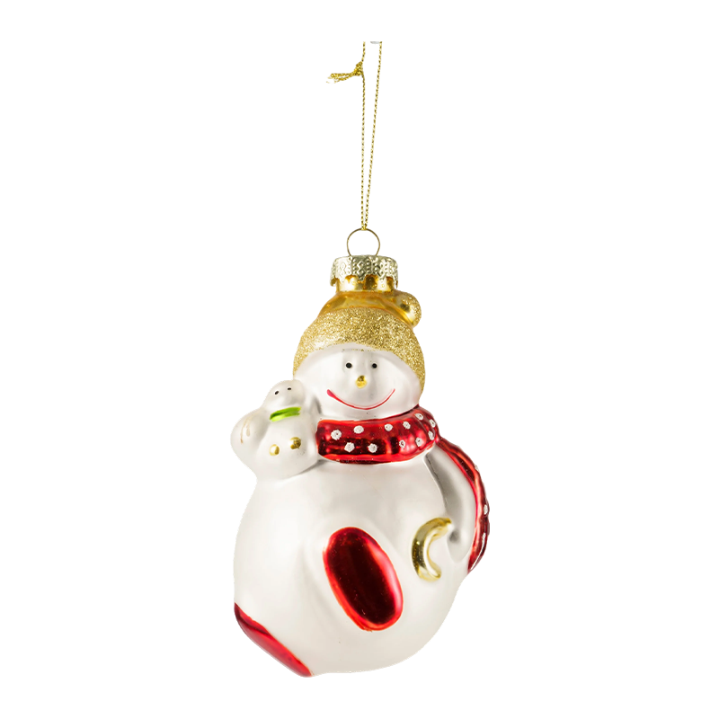 Met de hand geschilderde kerstkarakterornamenten van geblazen glas