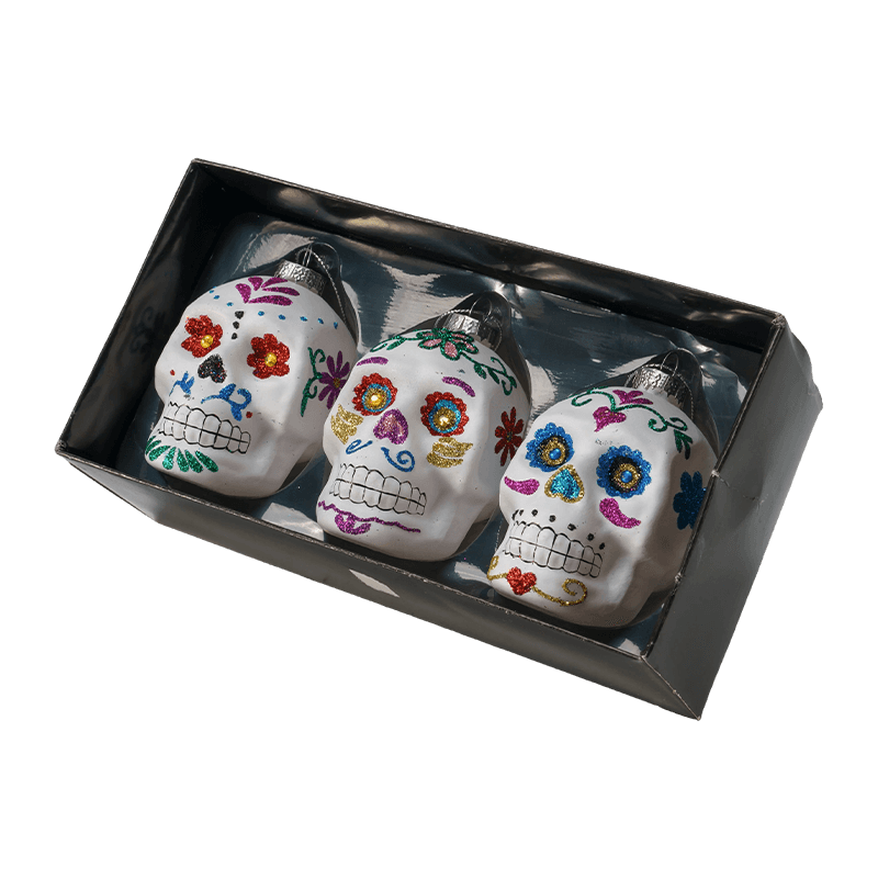 Kerstcadeausets met glazen ornamenten