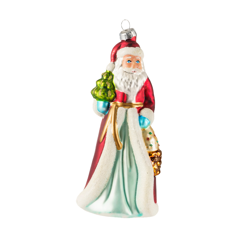 Met de hand geschilderde kerstversieringen van geblazen glas