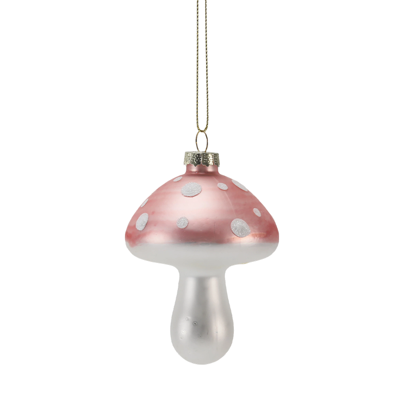 Glazen Kerstornament (Paddestoel / Geschenkdoosset)