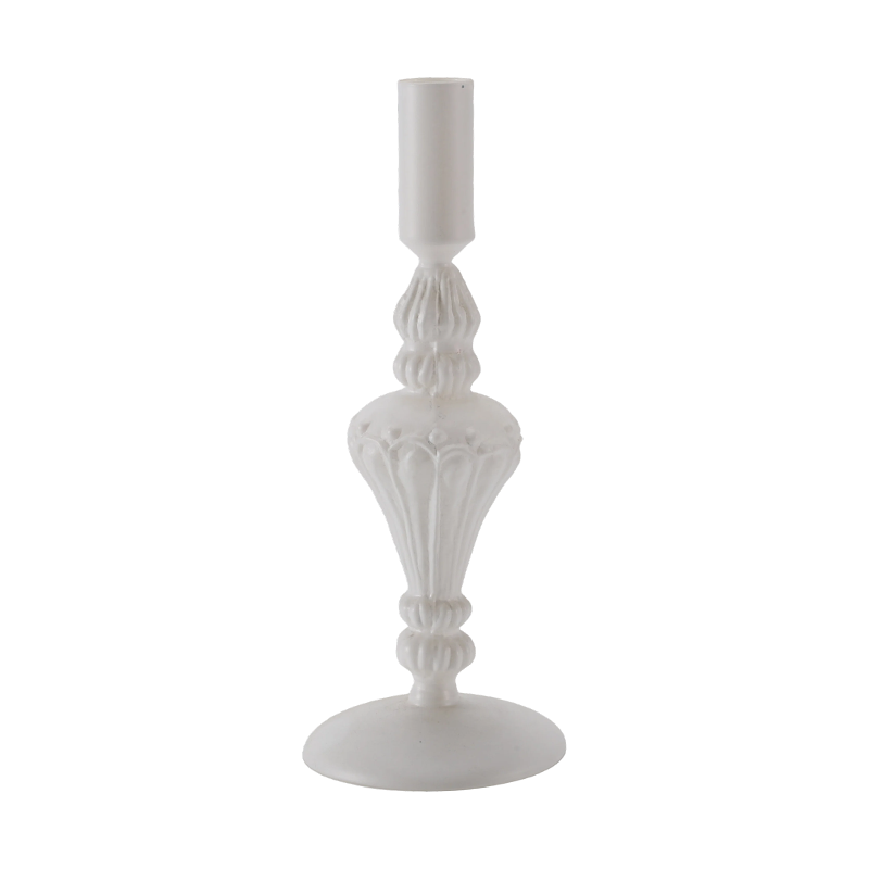 Collectie kleurrijke glazen kaarsenhouders van 18 cm