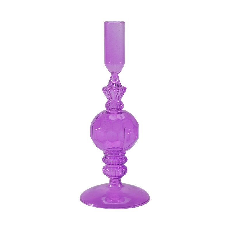Collectie kleurrijke glazen kaarsenhouders van 18 cm