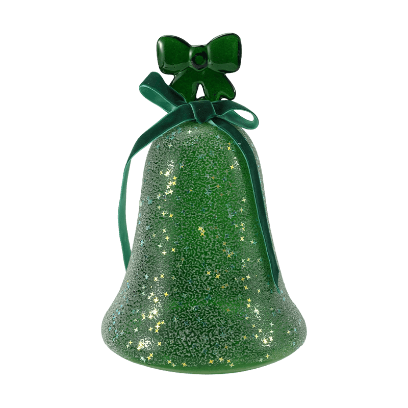 Mercury glazen engel beeldje / mat/glitter glazen bel decor (met LED)
