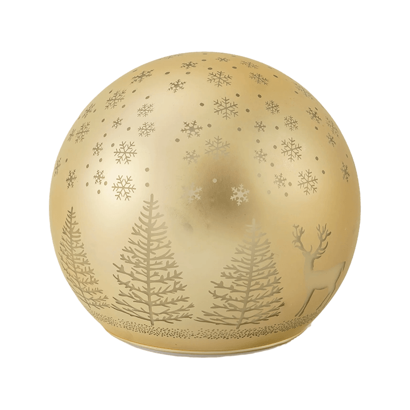 Gouden bosscène LED-bal / rood-witte streepornament LED-bal (met LED)