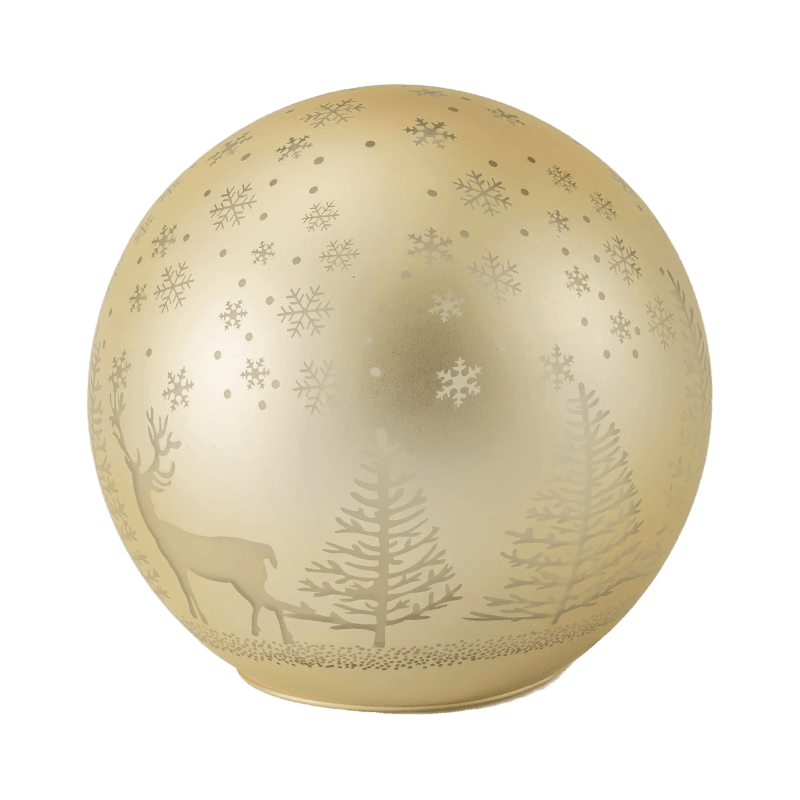 Gouden bosscène LED-bal / rood-witte streepornament LED-bal (met LED)