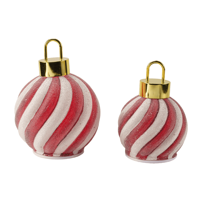 Gouden bosscène LED-bal / rood-witte streepornament LED-bal (met LED)