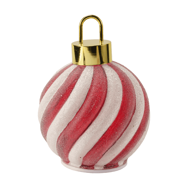 Gouden bosscène LED-bal / rood-witte streepornament LED-bal (met LED)