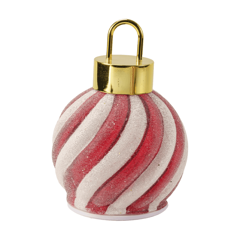 Gouden bosscène LED-bal / rood-witte streepornament LED-bal (met LED)