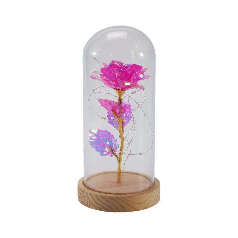 Galaxy Rose Glass Cloche Light (met/zonder teddybeer, meerdere kleuren)