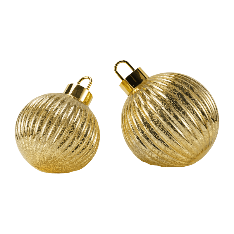 Kerstbal van getextureerd glas (geribbelde / gewatteerde ruitstijlen)