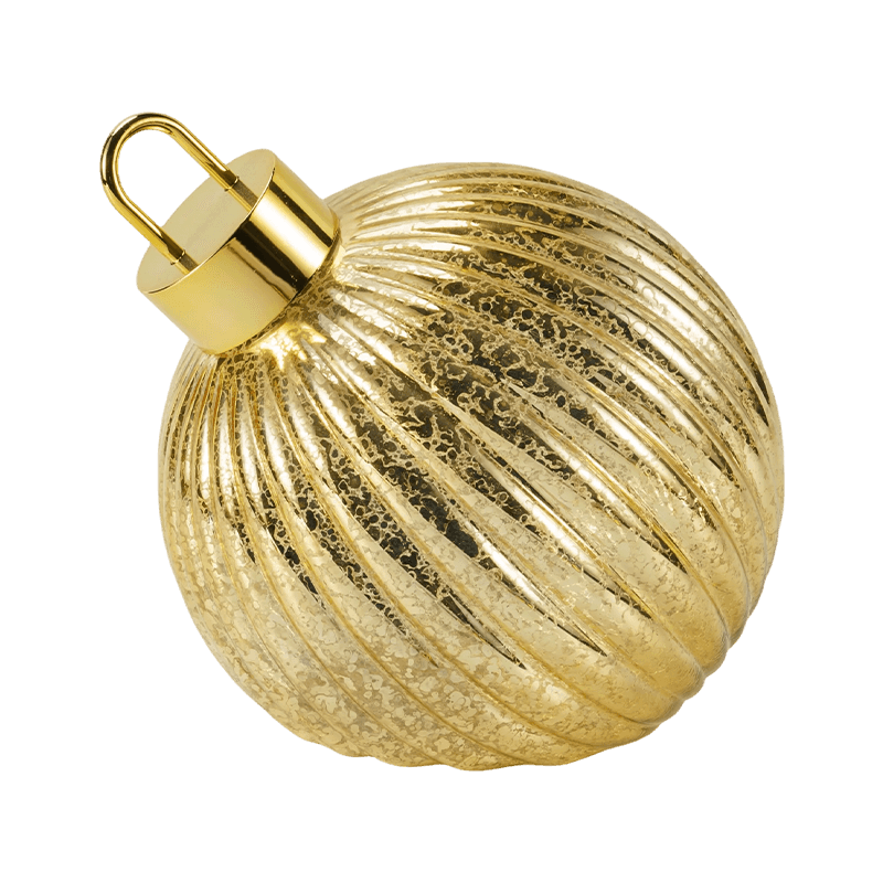 Kerstbal van getextureerd glas (geribbelde / gewatteerde ruitstijlen)