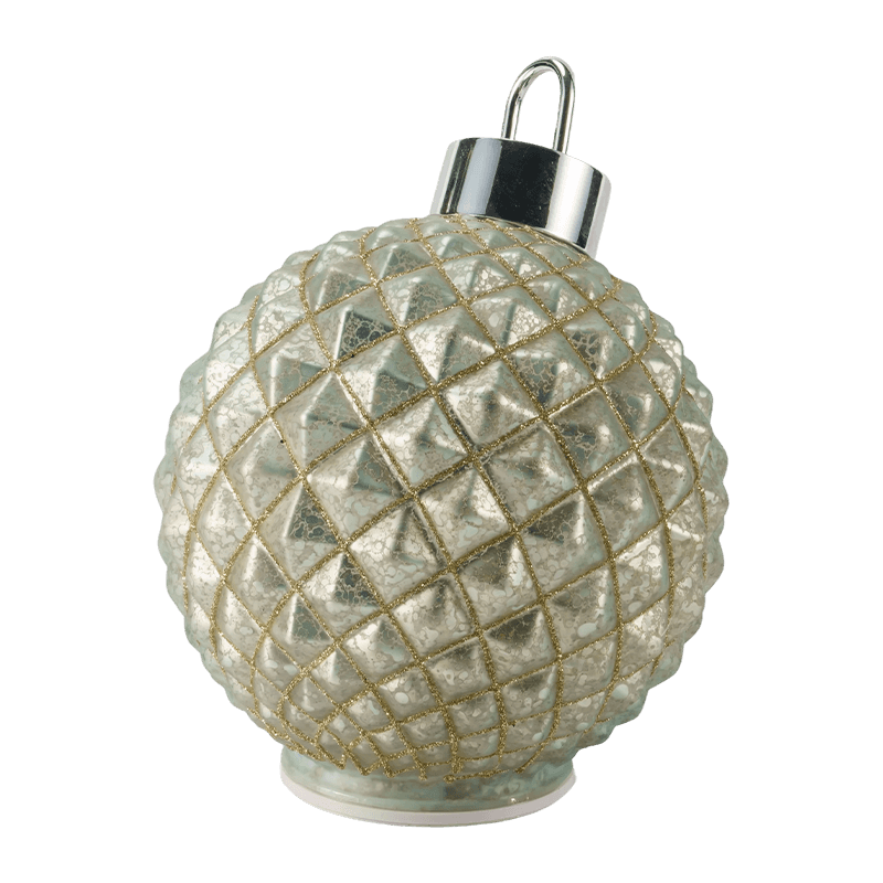 Kerstbal van getextureerd glas (geribbelde / gewatteerde ruitstijlen)