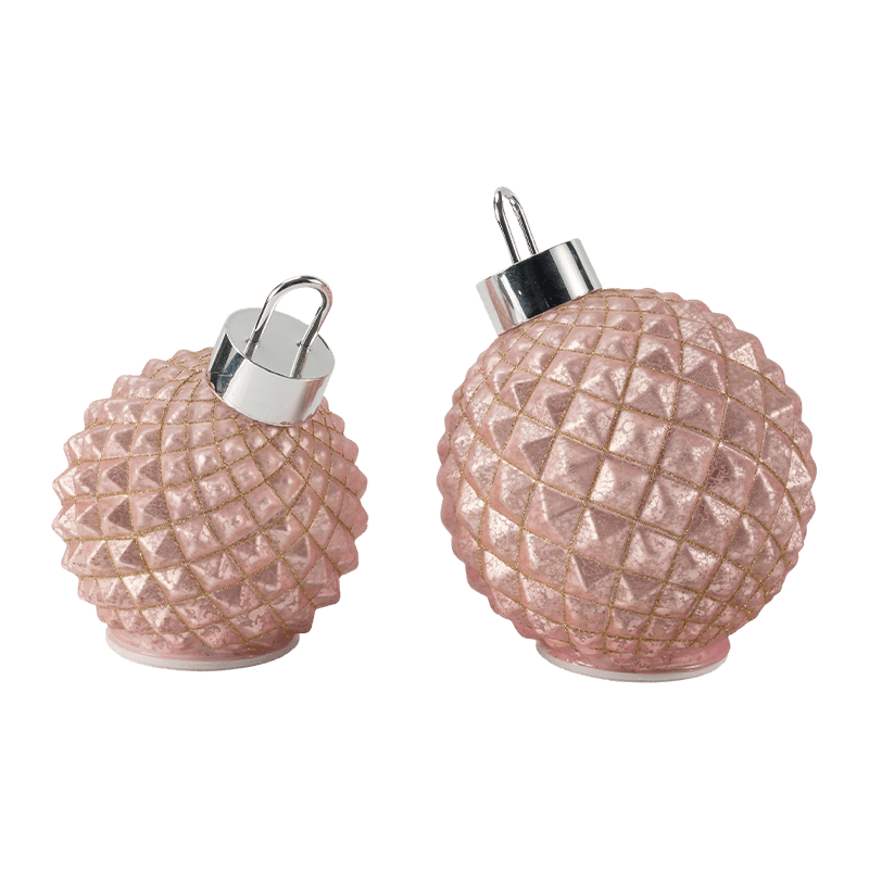 Kerstbal van getextureerd glas (geribbelde / gewatteerde ruitstijlen)