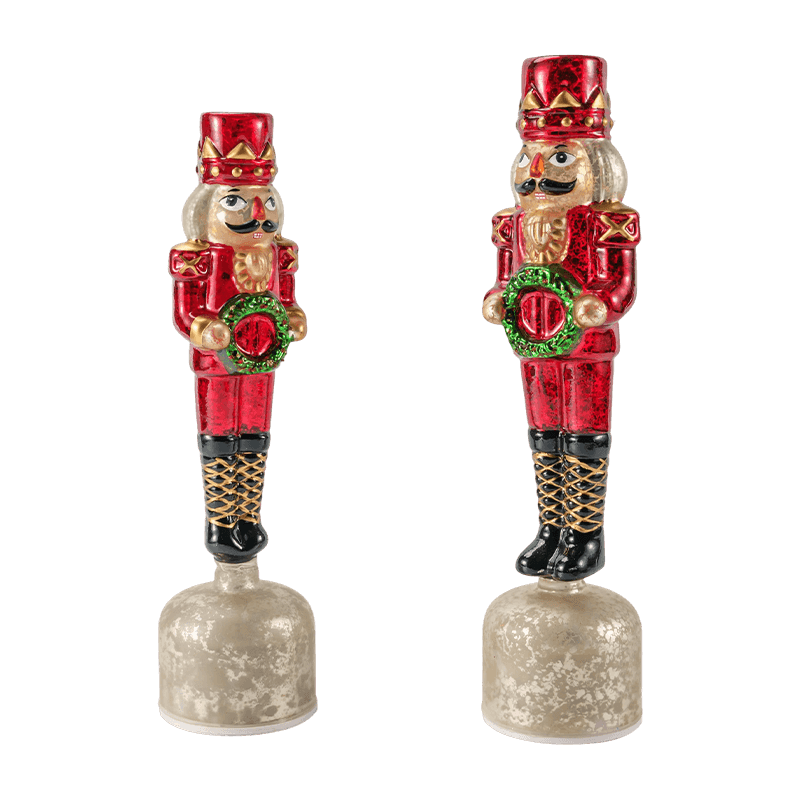 Vintage Mercury glazen notenkraker beeldje (rode afwerking)