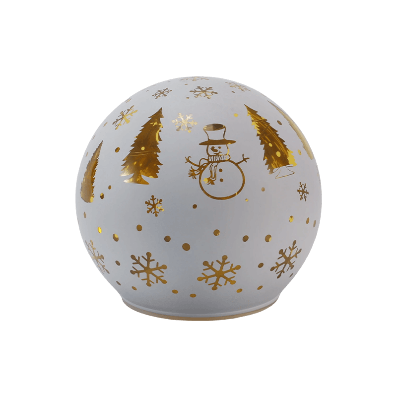 Feestelijk glazen bollicht (iriserend / kerstboom / nachtscène / sneeuwpopstijlen)
