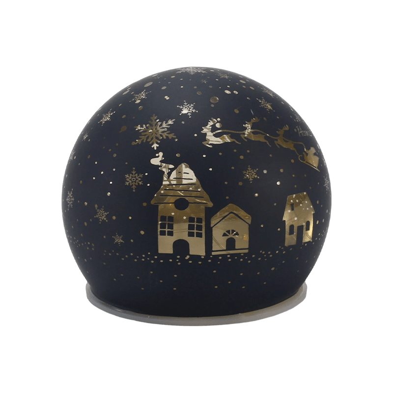 Feestelijk glazen bollicht (iriserend / kerstboom / nachtscène / sneeuwpopstijlen)