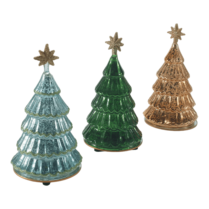 10*20 cm vintage kwikglas gelaagde kerstboomlamp