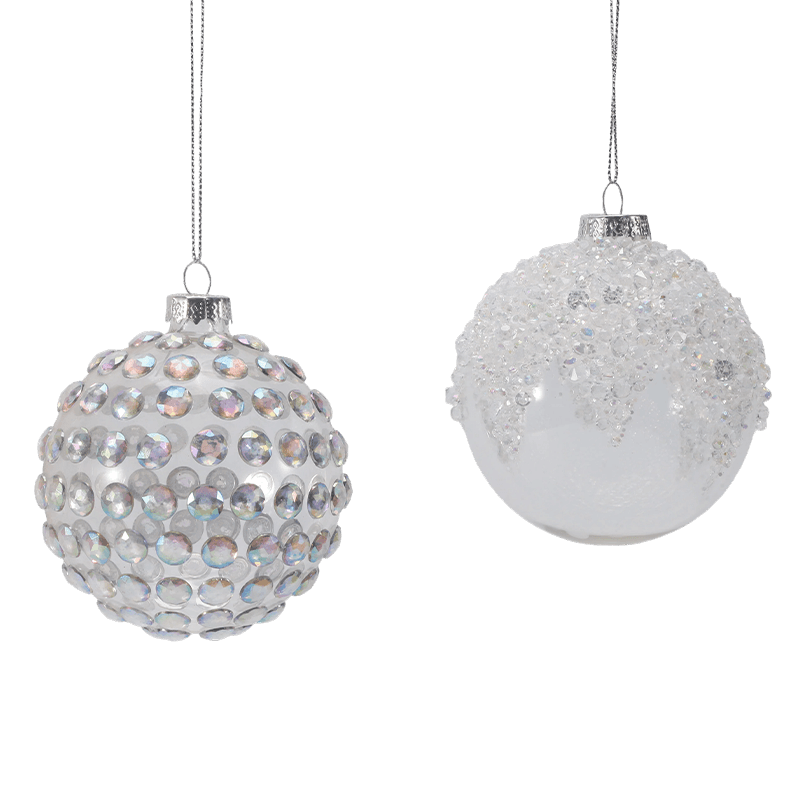8*8*8 cm Premium Glazen Kerstbal