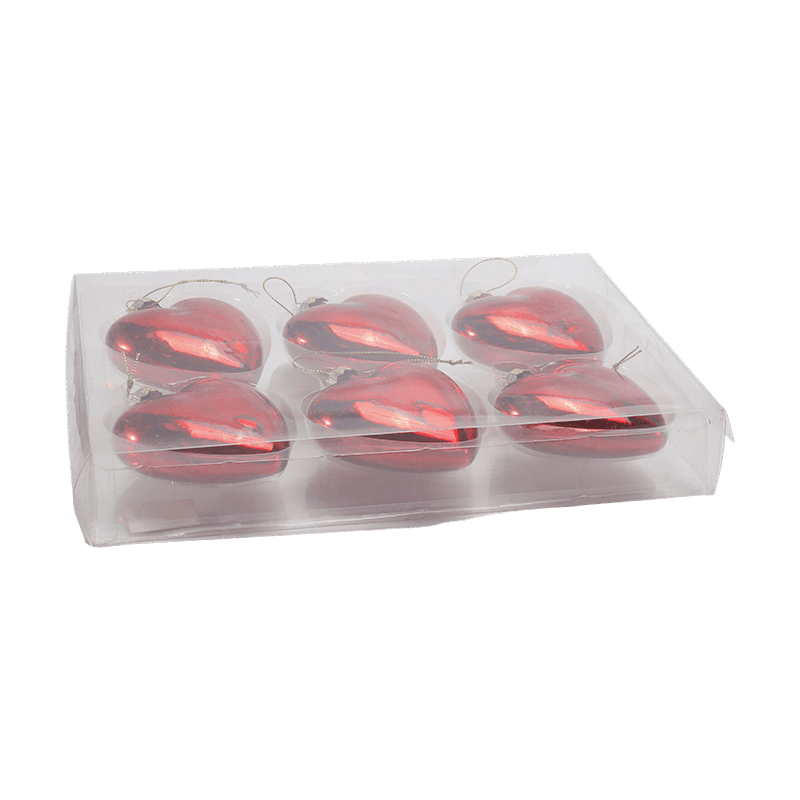 Handgeblazen glazen hart kerstornament