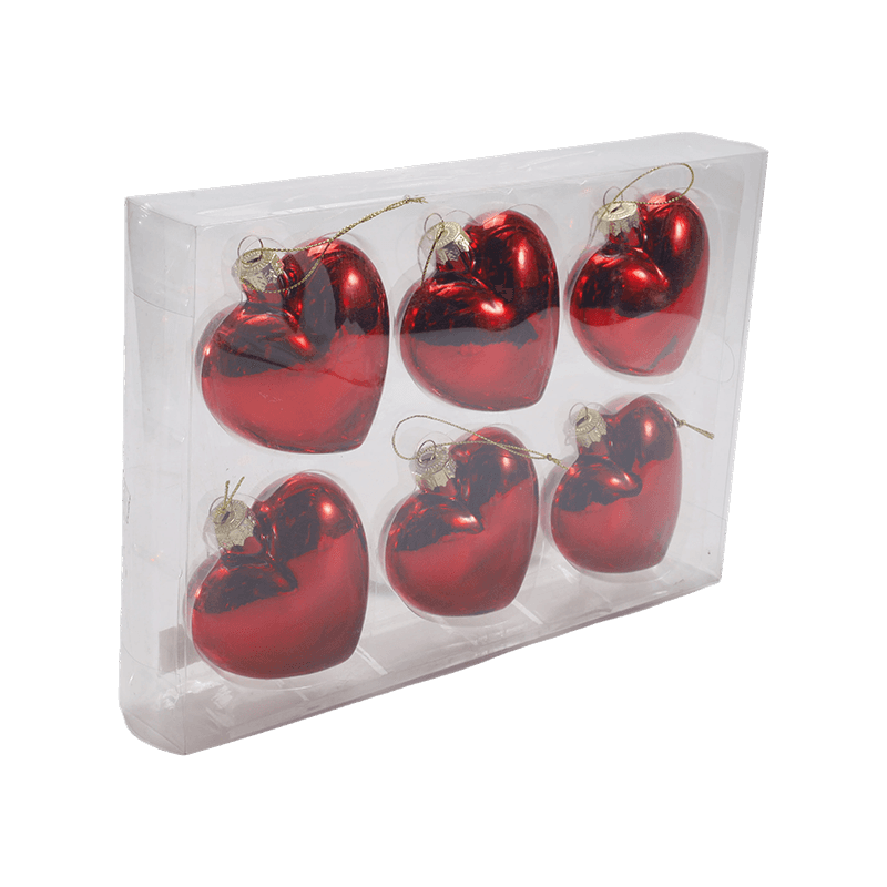 Handgeblazen glazen hart kerstornament