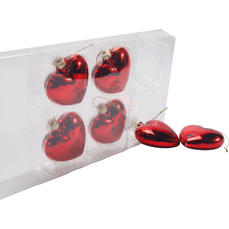 Handgeblazen glazen hart kerstornament