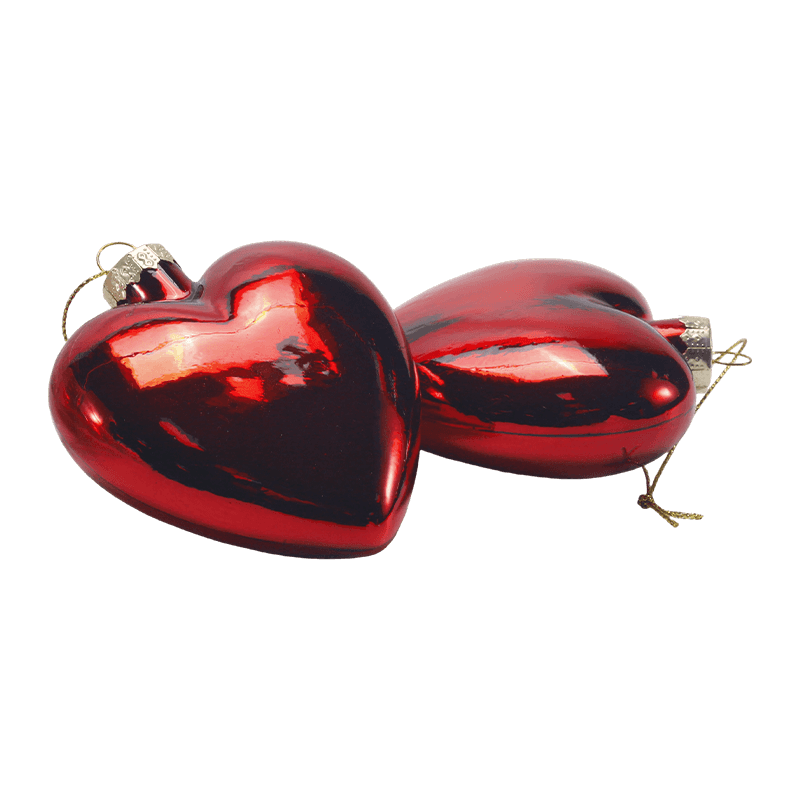 Handgeblazen glazen hart kerstornament
