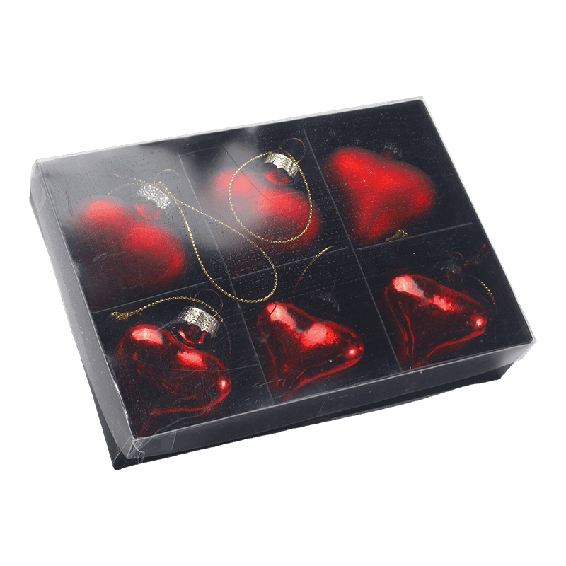 Handgeblazen glazen hart kerstornament