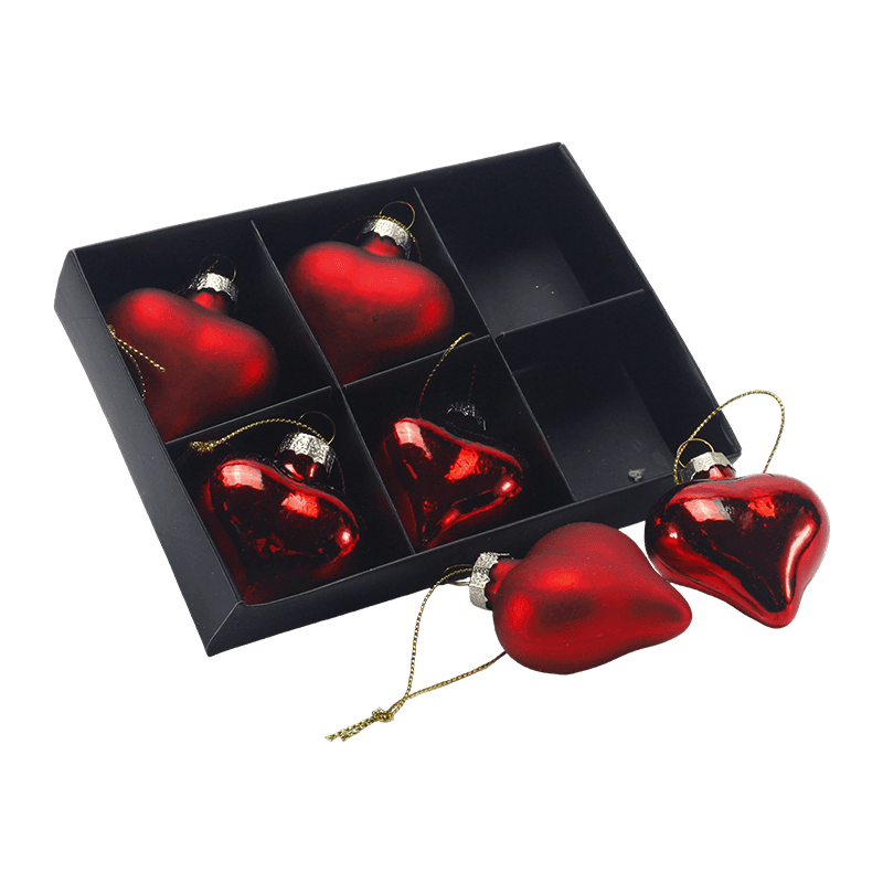 Handgeblazen glazen hart kerstornament